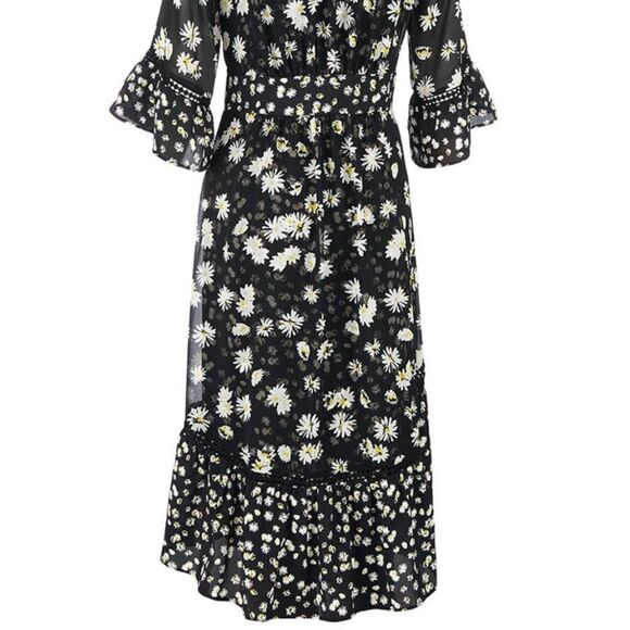 CAbi Daisy Print 2 Piece Dress/Topper/Duster Black & White M Limited-Edition - Picture 8 of 14